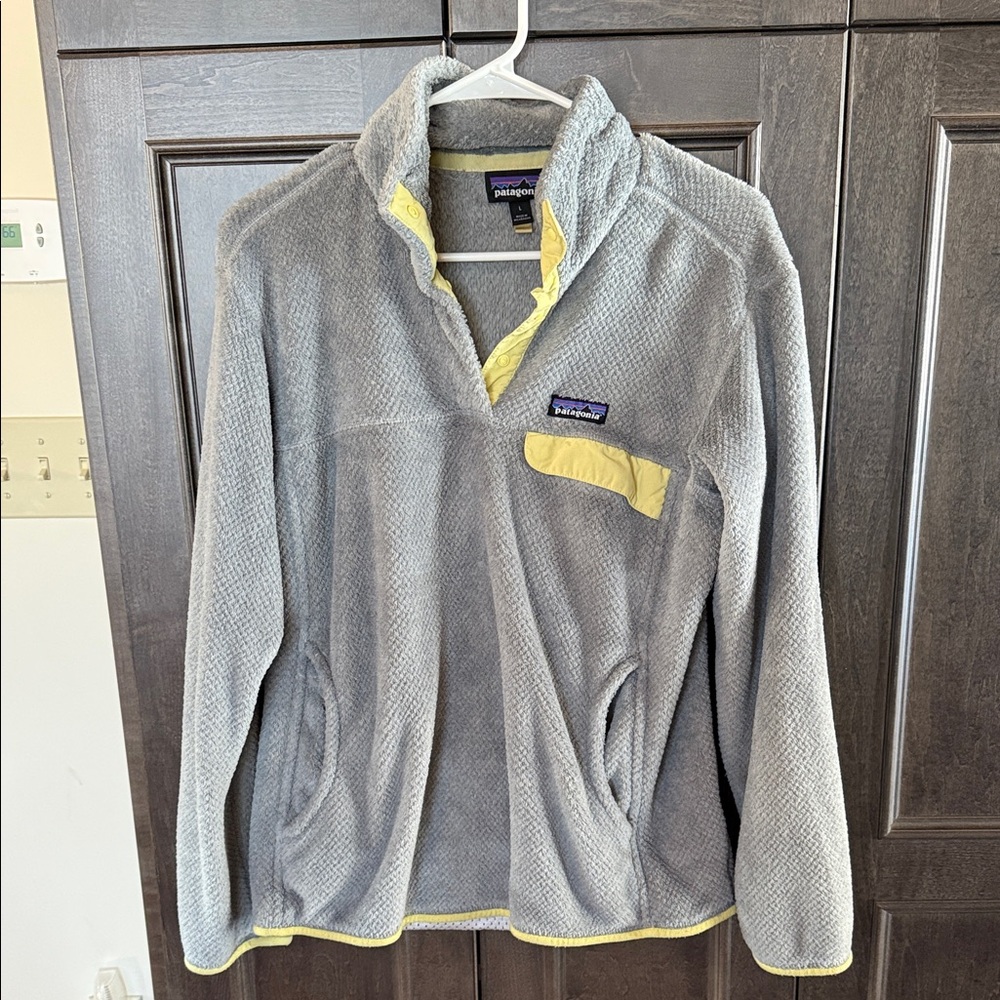 Patagonia Gray Retool Fleece with Yellow Trim